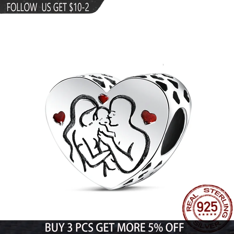 

2021 NEW Silver Color Happy home Heart Shape Beads Charms Fit Original 925 Pandora Bracelet&Bangle Making DIY Women Jewelry