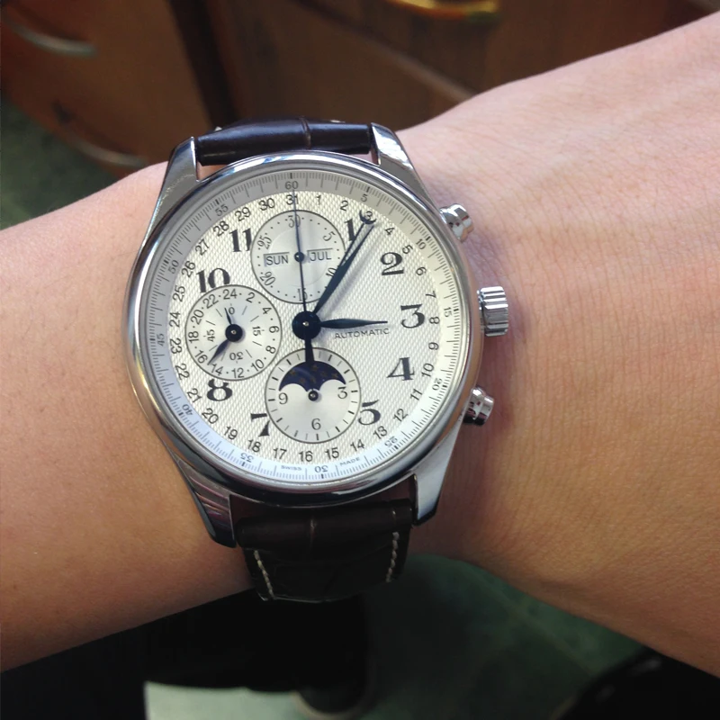 19mm 20mm 21mm Watch Band for Longines L2 Watch Strap Leather Watchband Genuine Leather Brand Strap Black Belt Men Bracelets