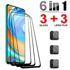 6 в 1 Закаленное стекло для Xiaomi Redmi Note 9 Pro Max Redmi Note 9T 9S, защитная пленка для экрана, стекло для  Redmi 9A 9C 9 Power