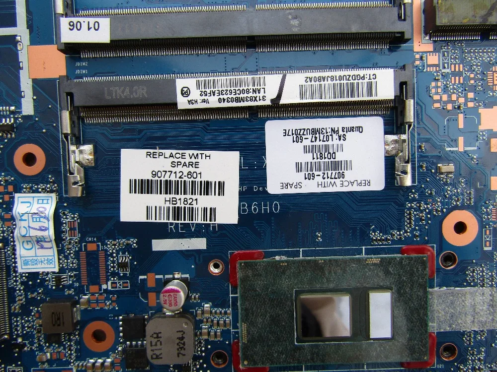 907712-601 907712-501 907712-001 материнская плата для ноутбука hp 450 G4 470 G4 SR2ZU I7-7500U Процессор DA0X83MB6H0 основной плате полный тест