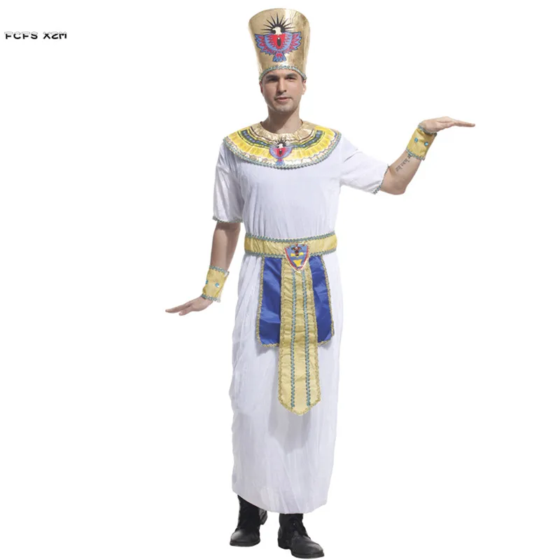 

Man Ancient Egyptian Traditional Pharaoh Cosplay Adult Halloween King Of Egypt Costumes Carnival Purim Role Playing Party Dress