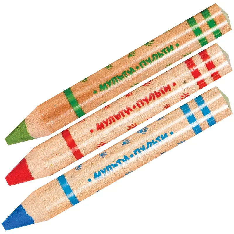 Карандаши цветные Мульти Пульти &quotПриключения Енота&quot 3в1 с эффектом акварели 6