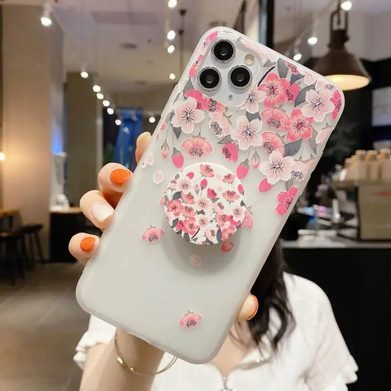 

Embossed Floral Phone Case For Redmi Note 7 8 9S 8T K20 K30 Pro Max Soft Matte Cover for Xiaomi A3 2 5X 6X CC9E 10 8 Lite 9A 9C