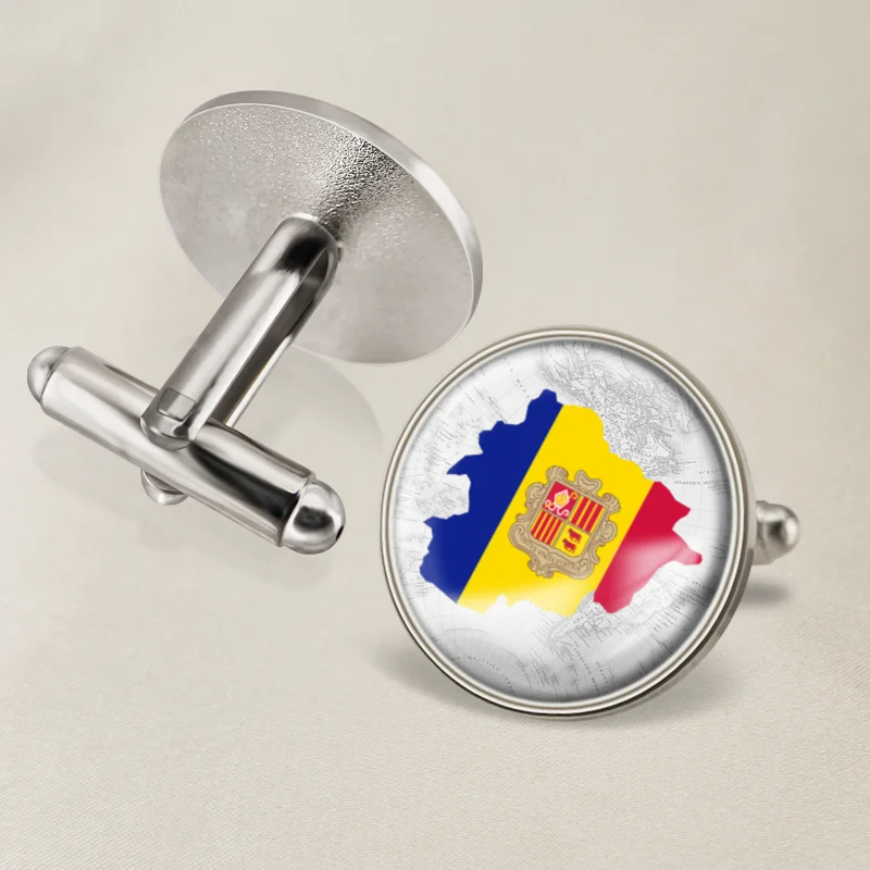 Запонки герб Андорры карта флаг Государственный | Украшения и аксессуары