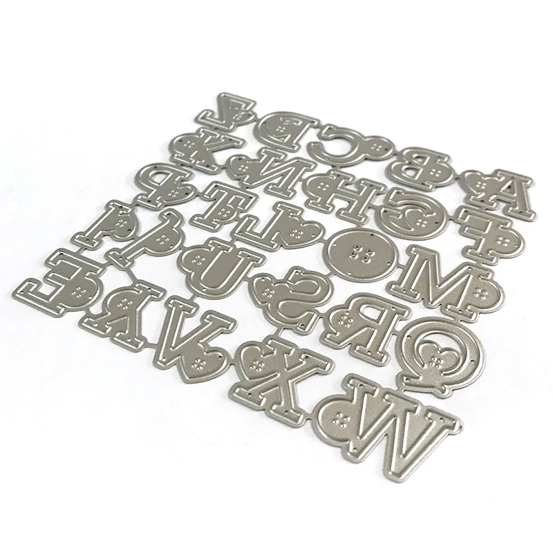 

Button Alphabet Letter Metal Cutting Dies for DIY Scrapbooking dies Decorative Embossing dies Paper Cards Making Craft Dies