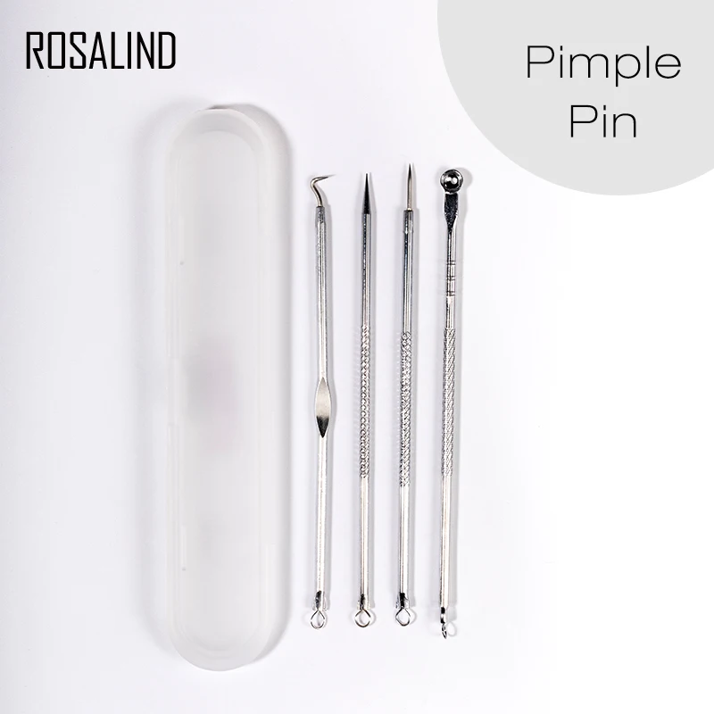 

Rosalind 4 Pcs Pimple Pin Acne Extractor Acne Blackhead Remover Tool Set Face Clean Tools Useful Blackhead Remover