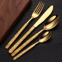 luxury 3pcs cutlery set fork spoon knife portable gift reusable dinnerware sets stainless steel vajillas kitchen gadget sets 50
