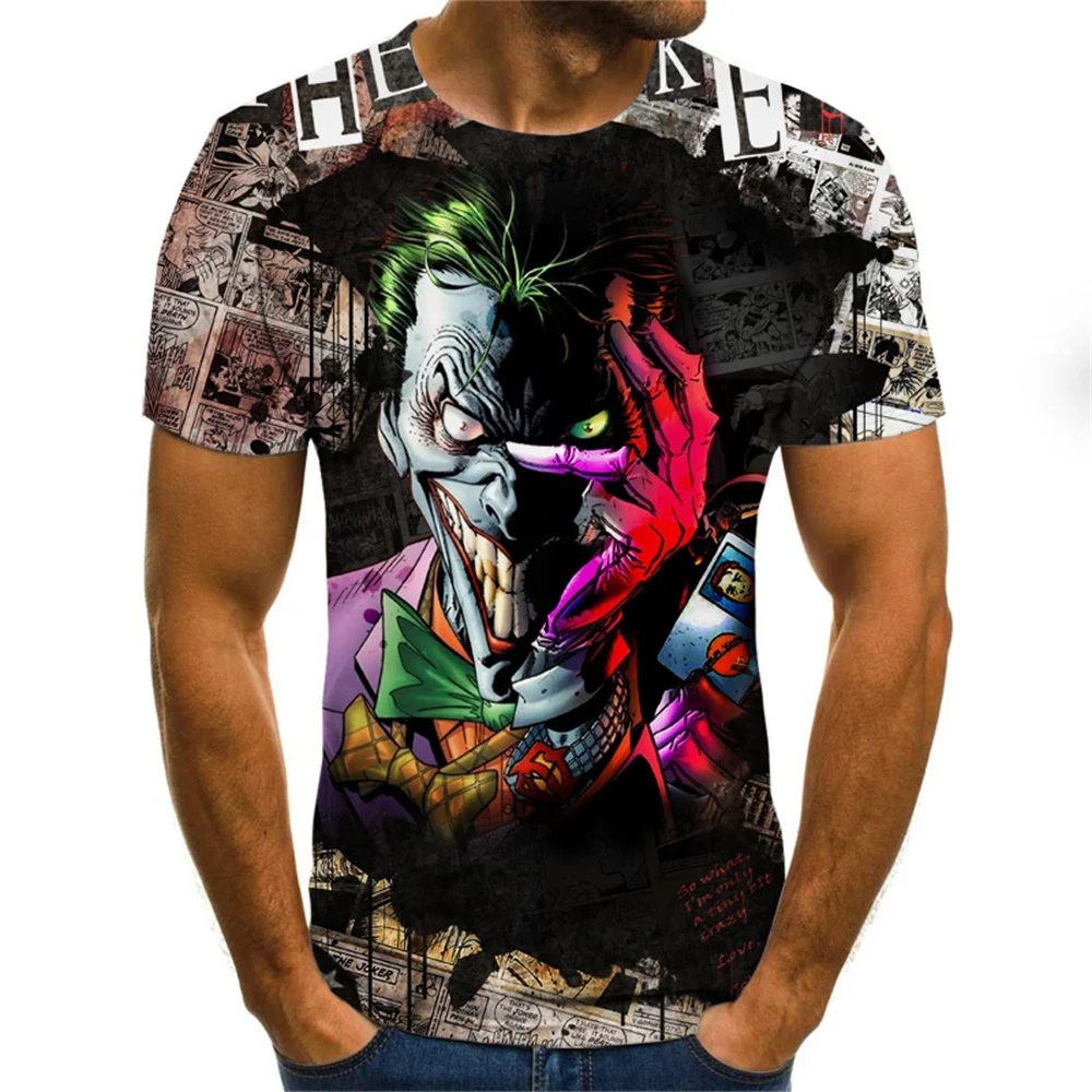 Новинка 2021 детская одежда клоуна летняя забавная футболка Джокера для девочек и