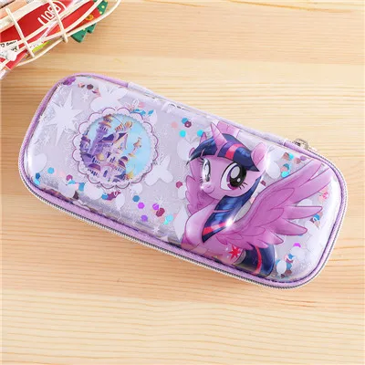 Purple 3 Kawaii Маленький Пони пенал; Забавный 3D единорог Пинки Пирог коробка для карандашей сумка для девочек большие канцелярские школьные принадлежности подарок - Цвет: Purple 3