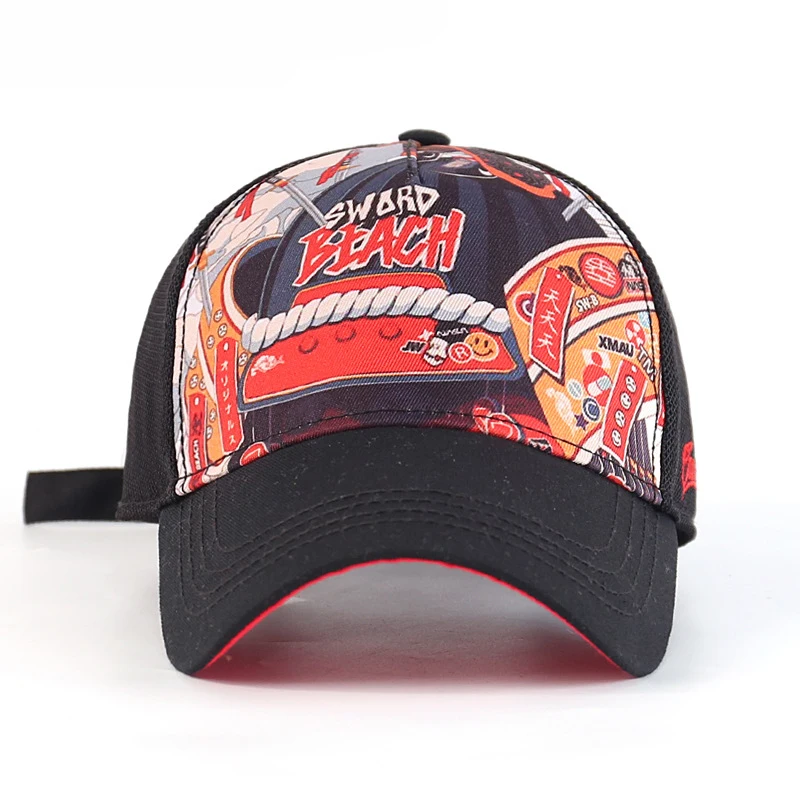 Бейсболка из чистого хлопка регулируемая летняя кепка черного сетчатого