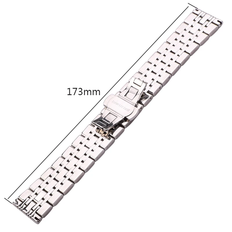 Stainless Steel Watchband Bracelet Women Men Silver Polished Solid Metal Watch Accessories Strap 18mm 20mm 22mm 24mm