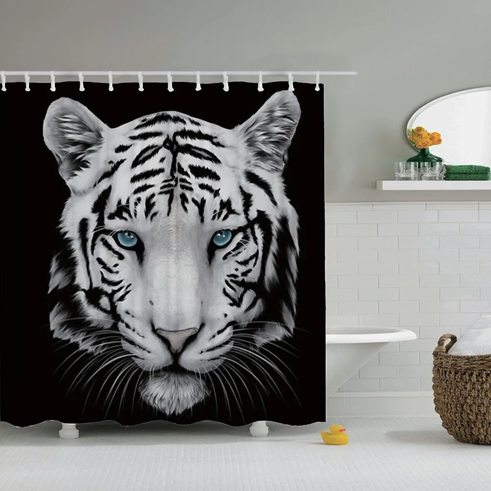 Занавеска для душа Dafield с изображением животных тигр цифровая печать