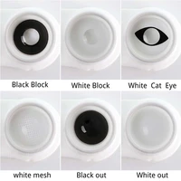 Bio-essence Pair Contact Lenses for Eyes Cosplay White Lense Colored Lenses Cat Eye Anime Lenses Halloween Makeup Black Lens