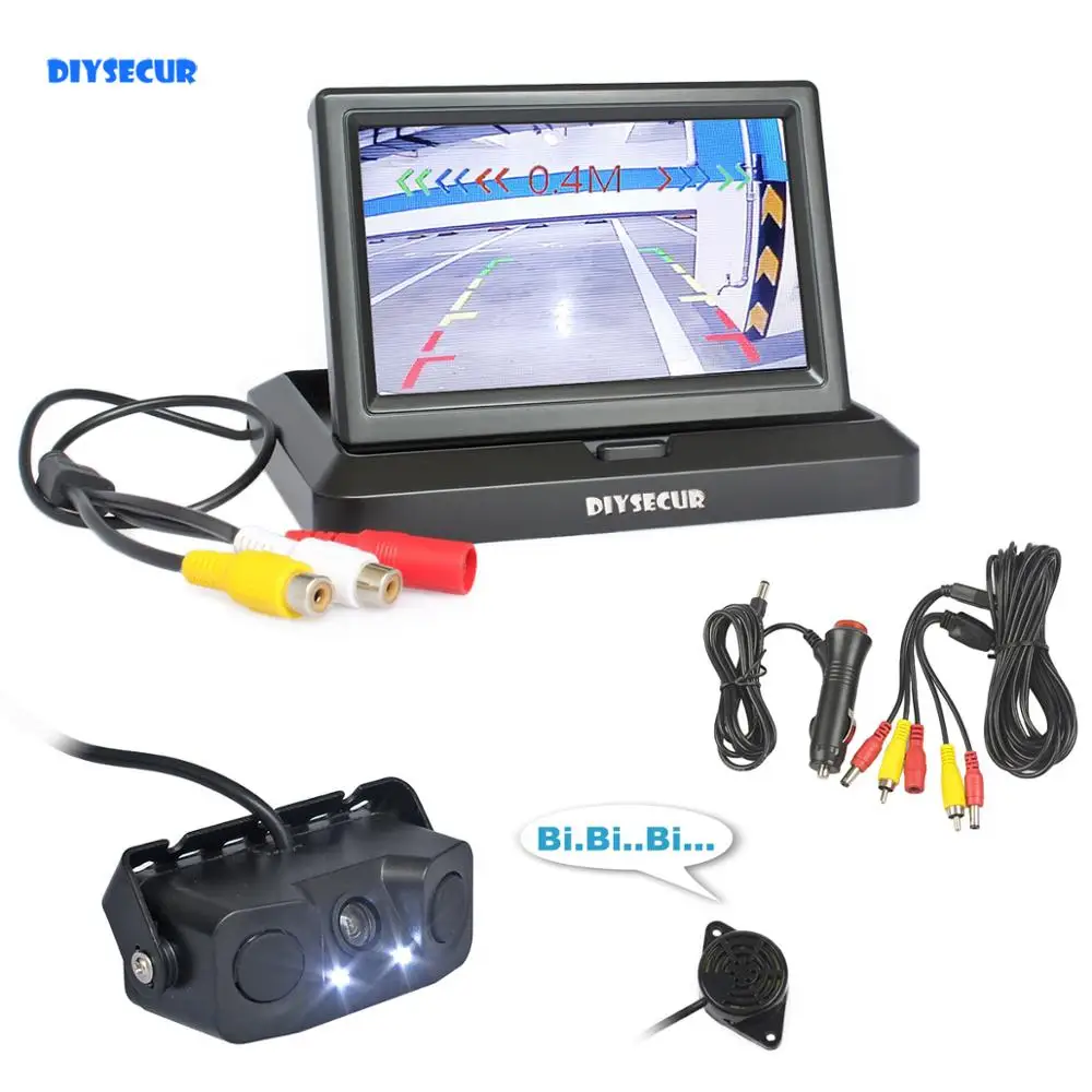 Камера заднего вида DIYSECUR парковочный радар датчик 2 в 1 5 дюймов|car reverse camera kit|camera car