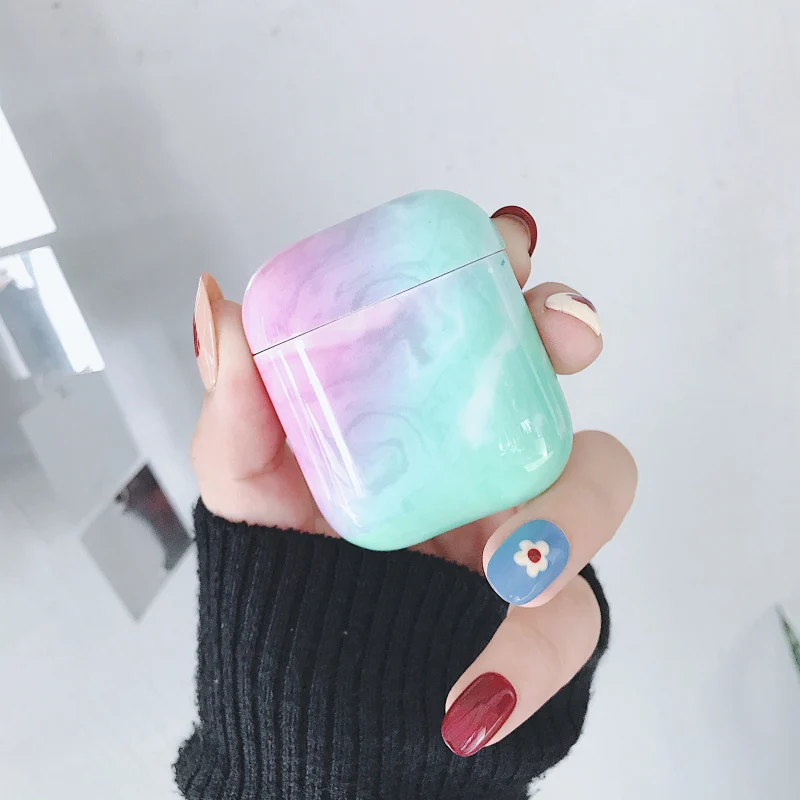 Чехол для наушников Airpods чехол Роскошный Мраморный Жесткий Защитный Аксессуары