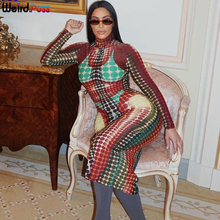 Vestido largo ajustado de manga larga para mujer...