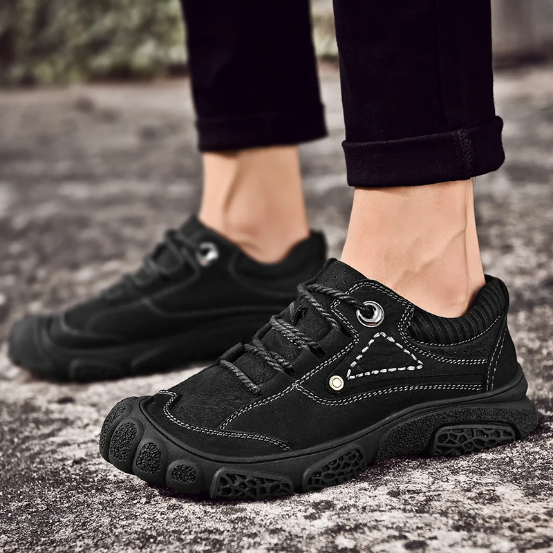 

Мужские туфли-оксфорды на шнуровке, натуральная кожа, плоская подошва, толстая подошва, Повседневная модная Уличная обувь для работы