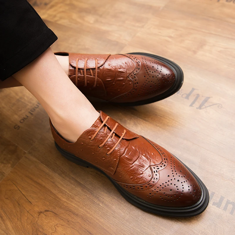 Мужские кожаные туфли мягкие классические ботинки с дополнительным острым