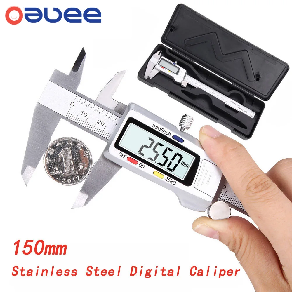 

Oauee 150mm Vernier Calipers Measuring Tool Stainless Steel Digital Caliper 6 inch Measuring Instrument