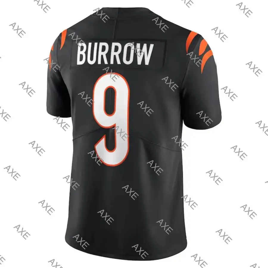 

Customized Stitch American Football Jersey Cincinnati Joe Burrow Men's White Black Orange Jersey
