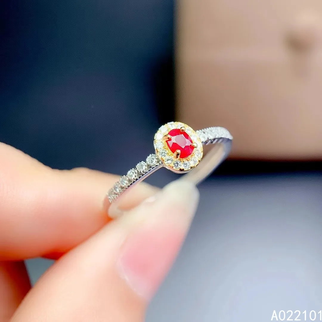 

KJJEAXCMY fine jewelry S925 sterling silver inlaid natural ruby new girl fashion ring support test Chinese style with box