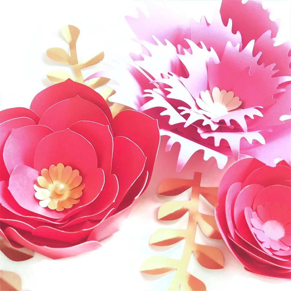 Ручной работы Cardstock роза DIY бумажные цветы листья набор для свадьбы и события