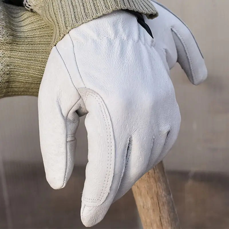 

Motorcycle Riding Leather Gloves Welding Work Electric Bike Wear-resistant Safety Gloves For Workers Leather Working Glove