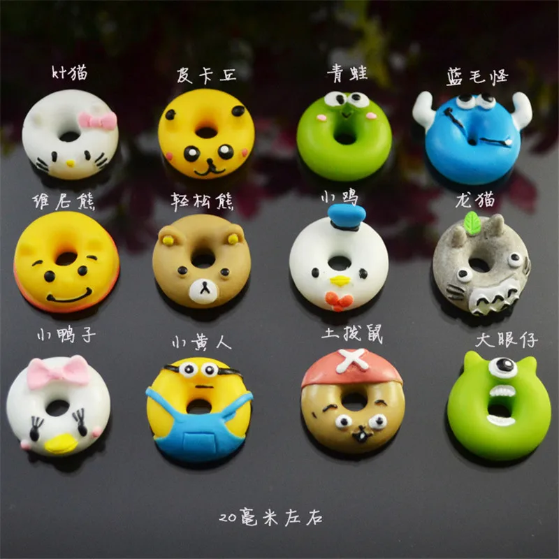 12 шт./пакет имитация крема пончиков поставки слаймов полимерная глина подвески