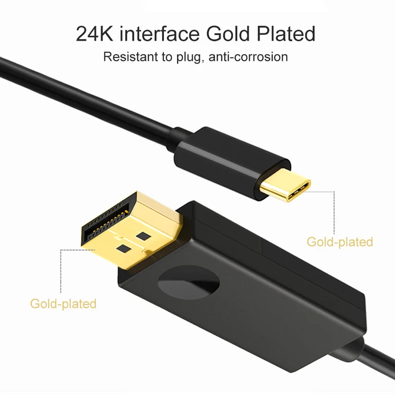 SAMZHE USB 3 1 C к DP/Displyport кабель типа DP конвертер 4K 60Hz UHD внешняя Видео Графика