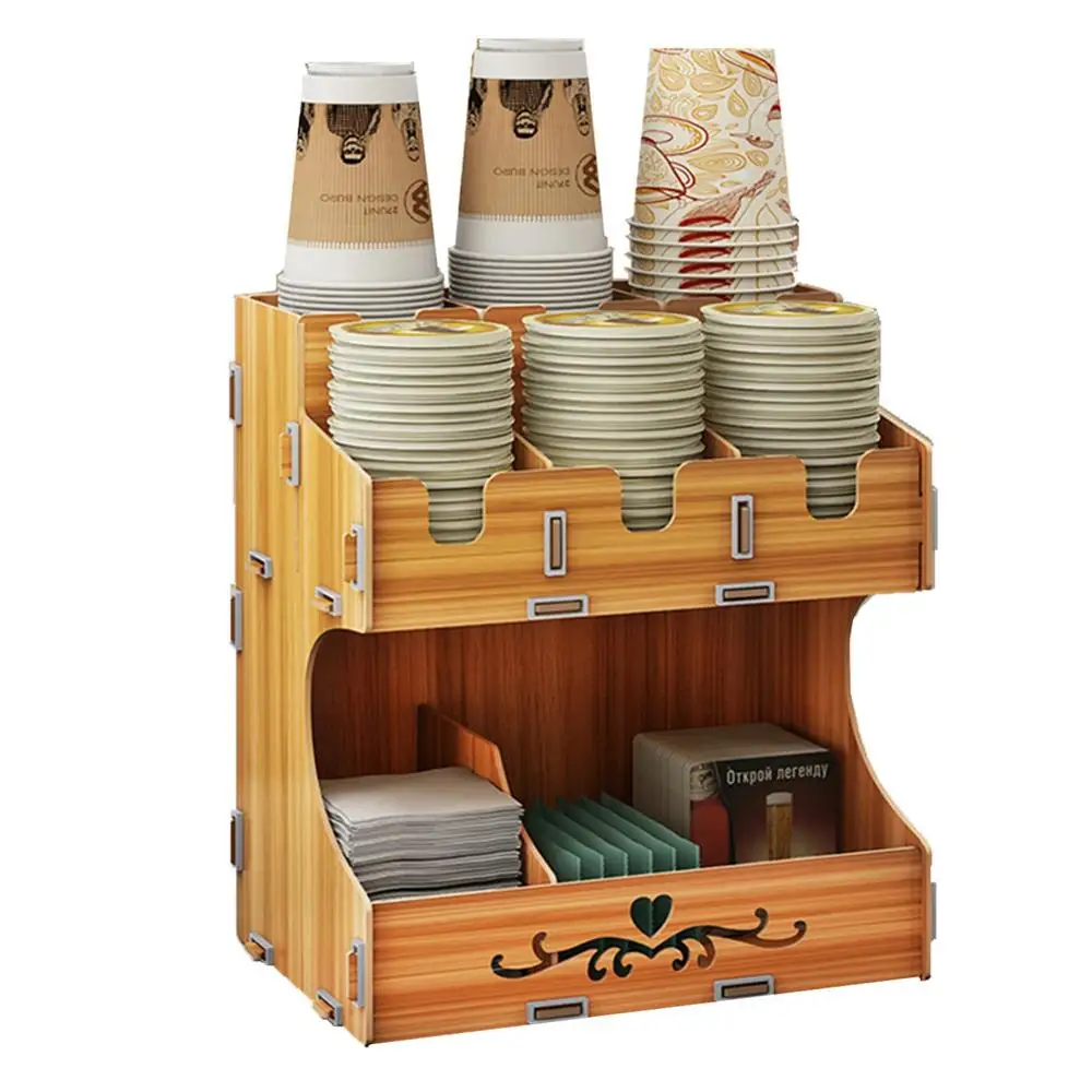Деревянный одноразовый держатель для чашек несколько отделений бумажные чашки