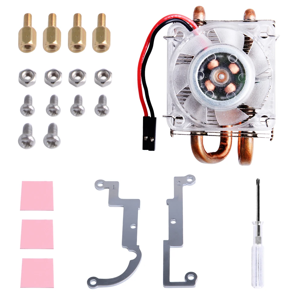 Оригинальный охлаждающий вентилятор 52Pi Ice Tower Raspberry Pi 7 цветов Изменение RGB