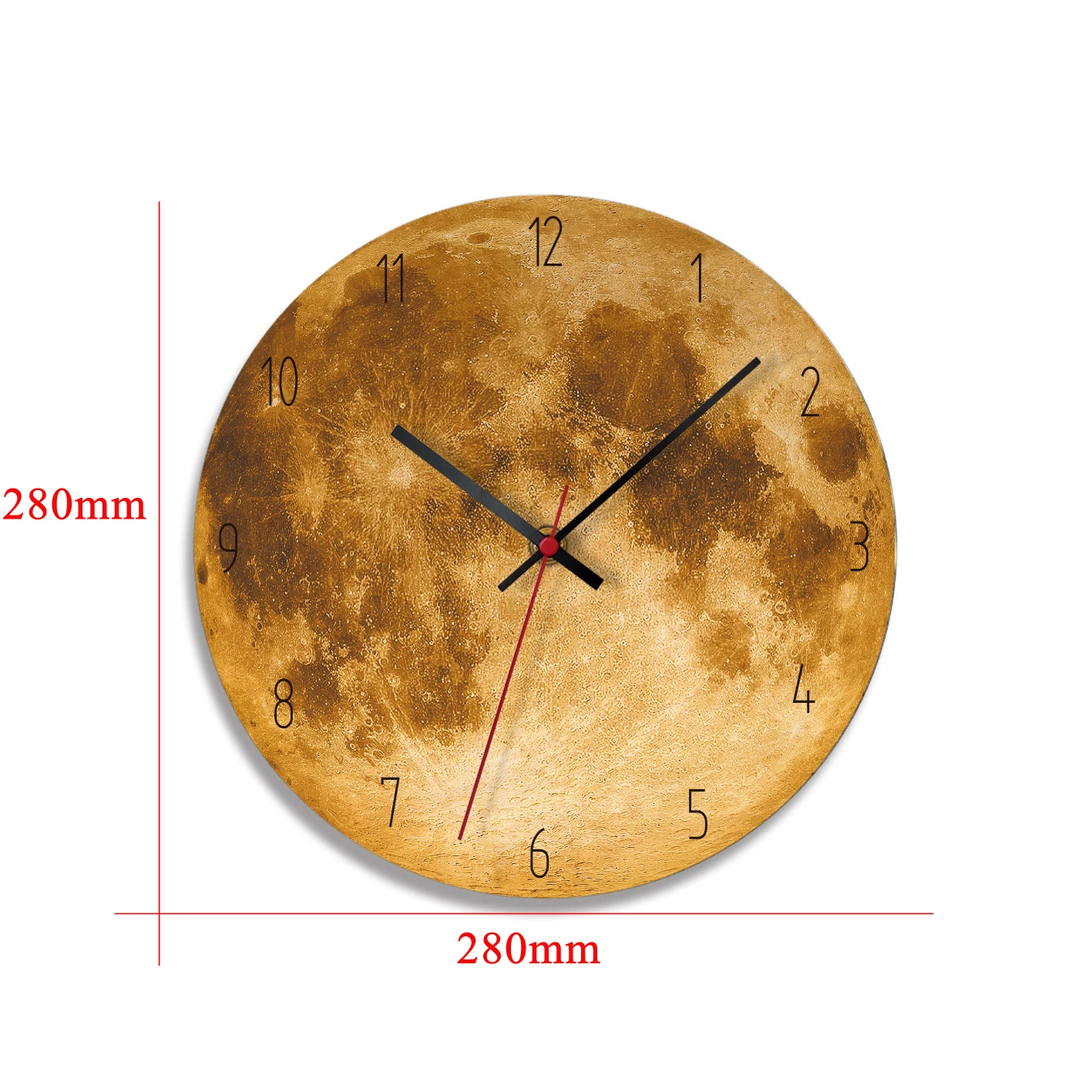 

wooden wall clock Creative Frameless High Quality Moon Image Silent Movement Dry Battery Power Creative Living Room Decoration