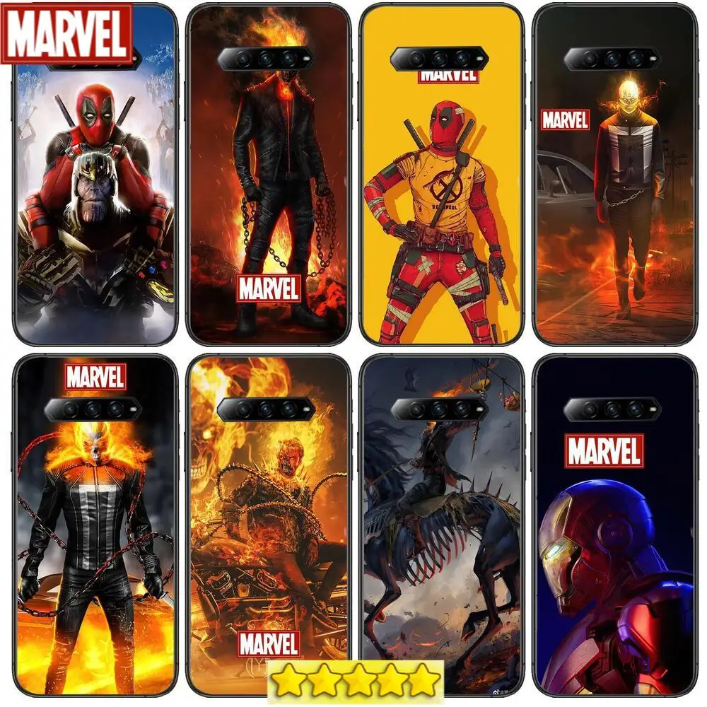 

Marvel Ghost Rider Deadpool Phone Case For xiaomi redmi Black Shark 4 Pro 2 3 3s Cases Helo Black Cover Silicone Back Prett mini