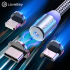 Магнитный USB C кабель Lovebay, кабель для быстрой зарядки, Тип C, 12 м, кабель Micro USB, внешний USB-кабель для зарядки iPhone 12 Pro, Xiaomi