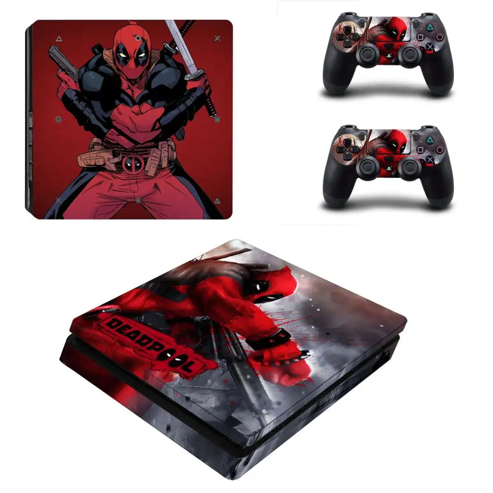 YSP4S-0977 Deadpool PS4 тонкая кожа Наклейка виниловая обложка для Playstation 4 DuslShock 4 консоль и контроллер PS4 Slim Skins наклейка s - Цвет: YSP4S-0977