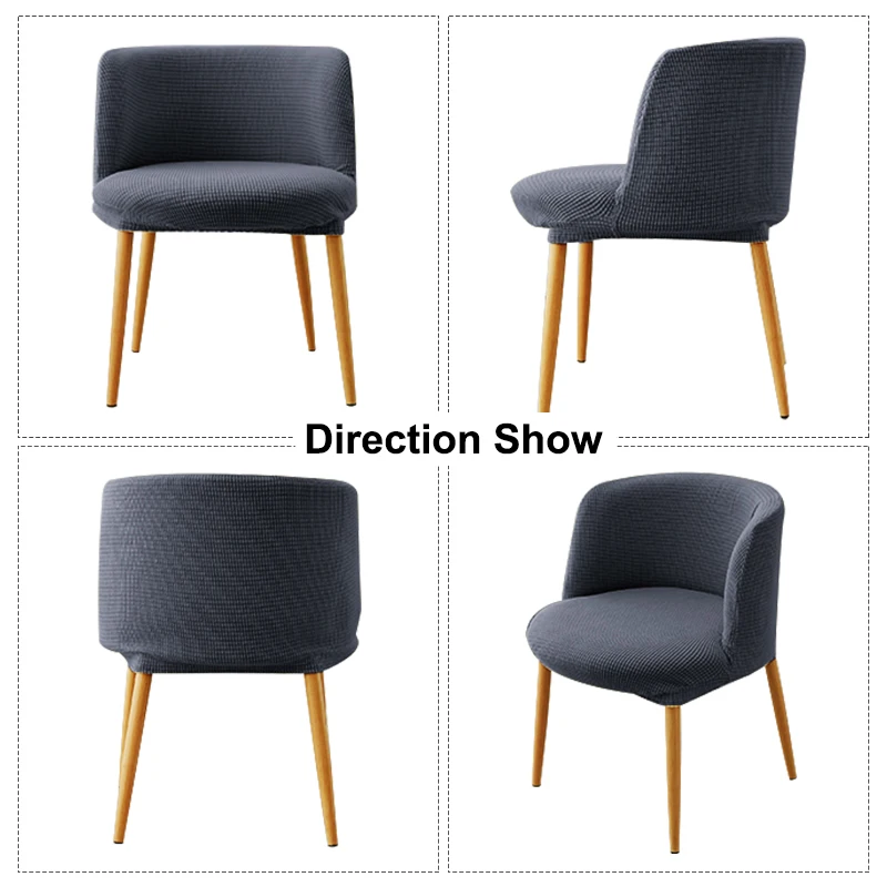 

13 Solid Colors Polar Fleece Fabric Arc-shaped Chair Cover Washable Removable Chair Covers For Hotel Party Home Decoration