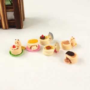 1,5-2,5 см, 6 шт.компл., хомяк, мышь, десерты, гамбургер, еда, мини-фигурка, игрушки, куклы