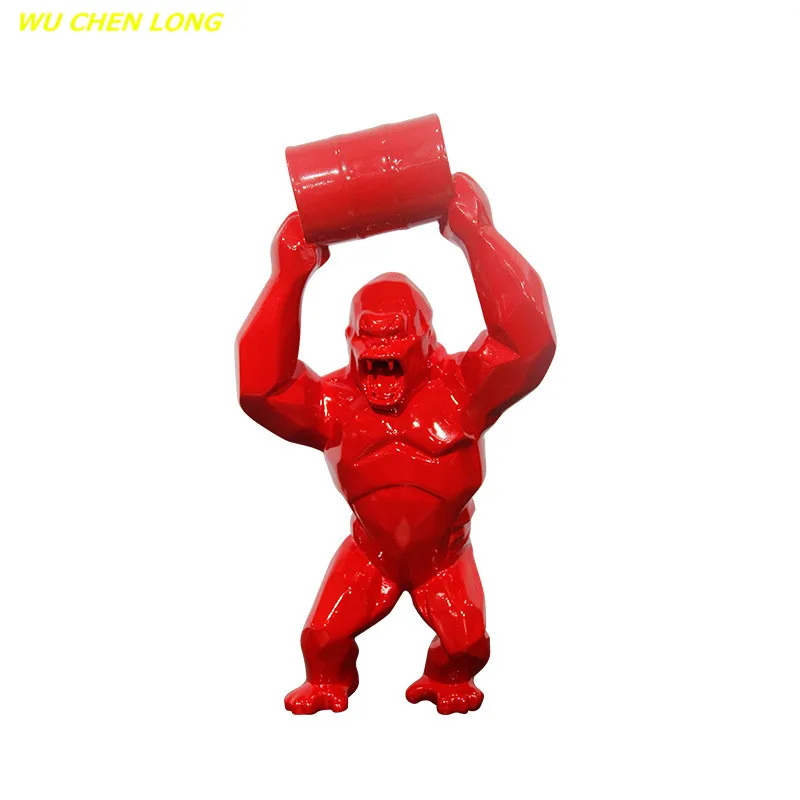 

WU CHEN LONG Big Size 40cm/15.74inch Gorilla Monkey Creative Home Decor Living Room Desktop Decoration Decorative Resin R5595