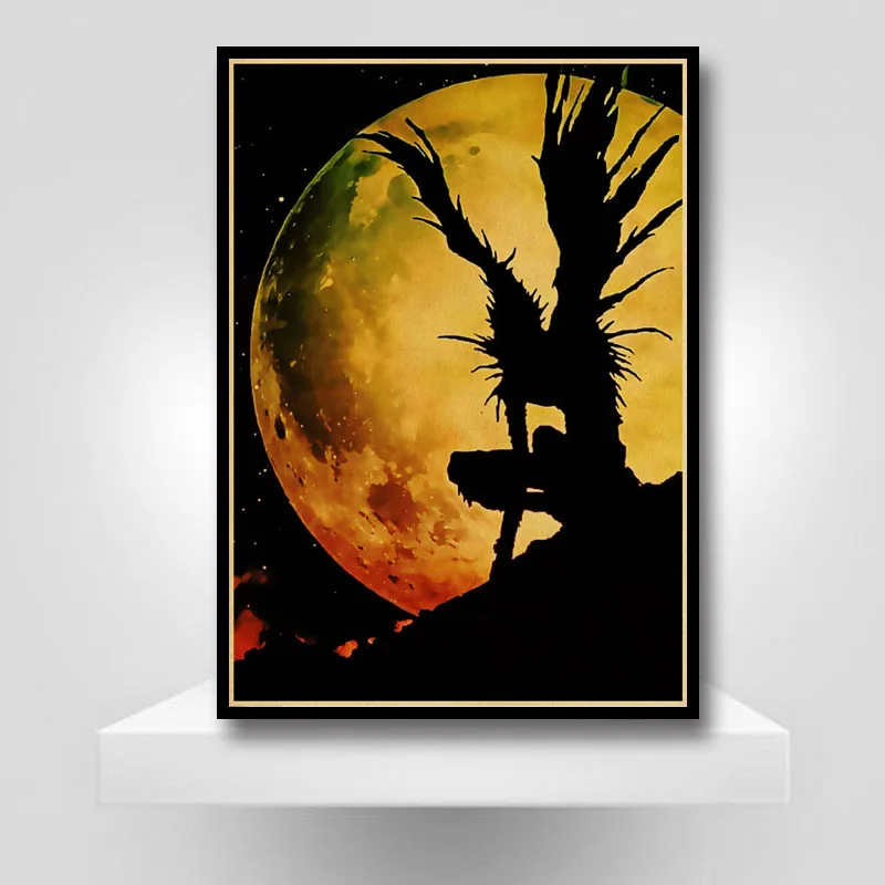 

Japanese Anime Poster Death Note Figure Retro Poster Kraft Paper Painting for Home Decor Bar Living Room Wall Stickers