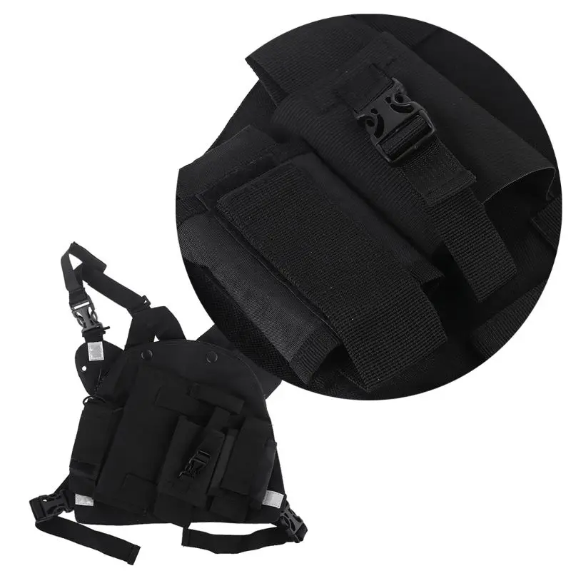 

Radio Walkie Talkie Harness with Zipper for Front Pack Vest Pouch Carry Case 35EA