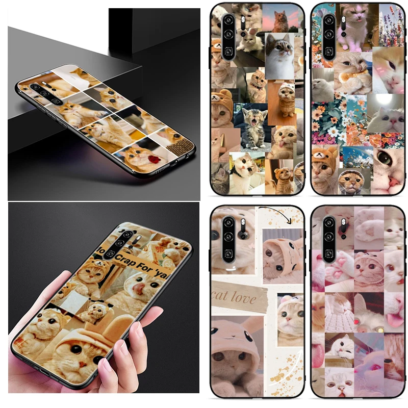 

Phone Case For Huawei P40 Pro Plus Lite P30 Pro Lite Funda Coque Carcasa Cute Cat In Clothes Funny Pet Cat