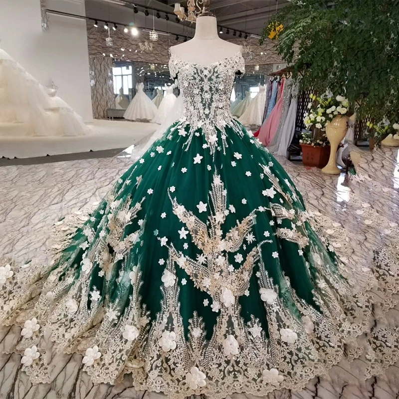 AIJINGYU Puffy Lace Evening Dress Cathedral Gowns Crop Top Real Photo Gorgeous