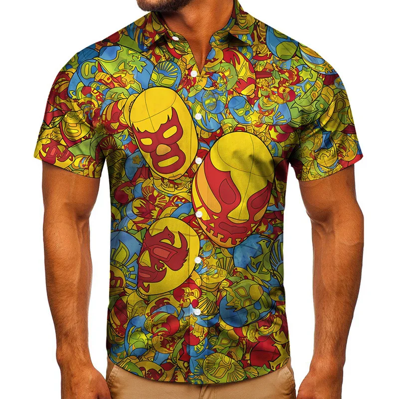 

2021 Summer New Short Sleeve Shirt Fashionable Print Shirt