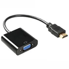 HDMI-совместимый адаптер штекер-гнездо, конвертер 1080P с видео и аудио кабелем, разъем VGA для ПК, ТВ-приставки