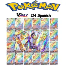 Pokemon Spanish Version Charizard V VMAX Team Glowing Super Shiny Card Game Battle Card Trading Childrens Interactive Toys Gift
