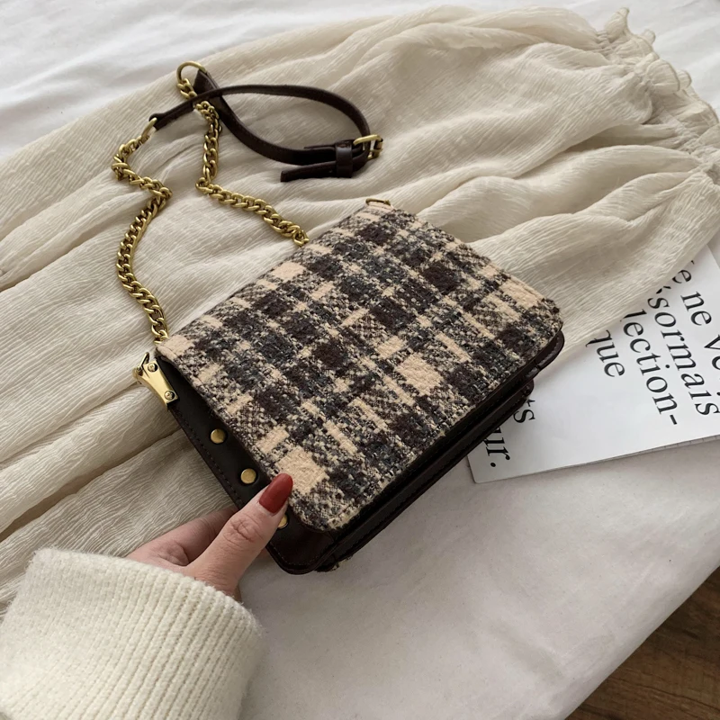 Новые женские сумки через плечо с цепочками и заклепками из искусственной кожи |