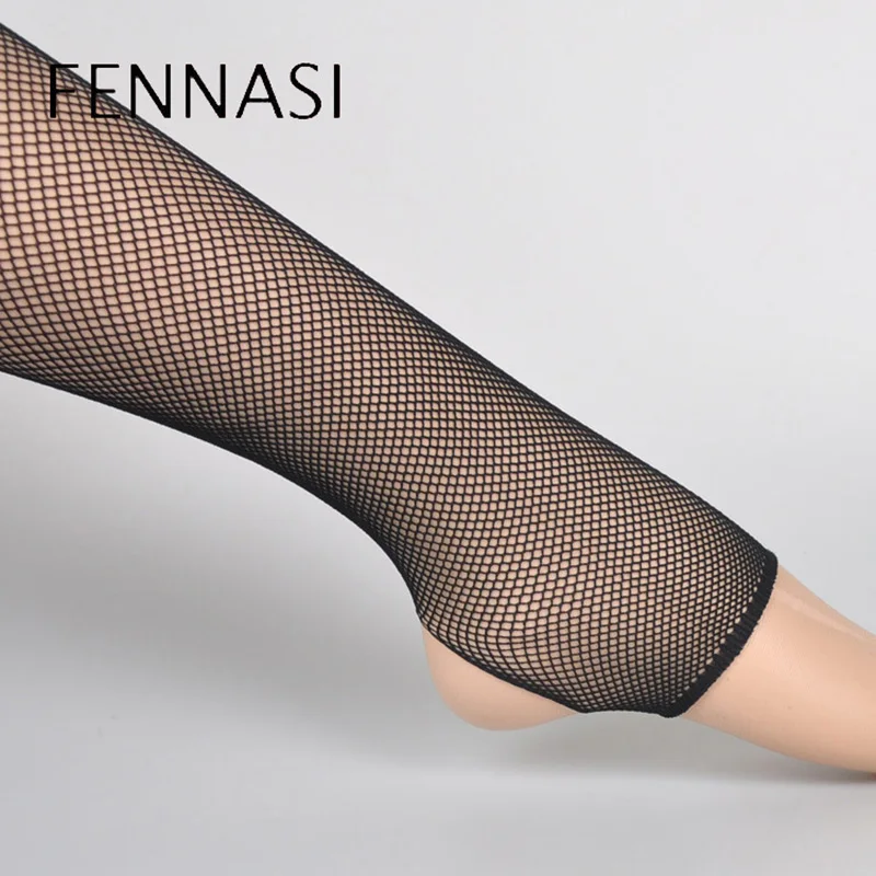 FENNASI женские ажурные колготки со штрипками сексуальные черные сетчатые с