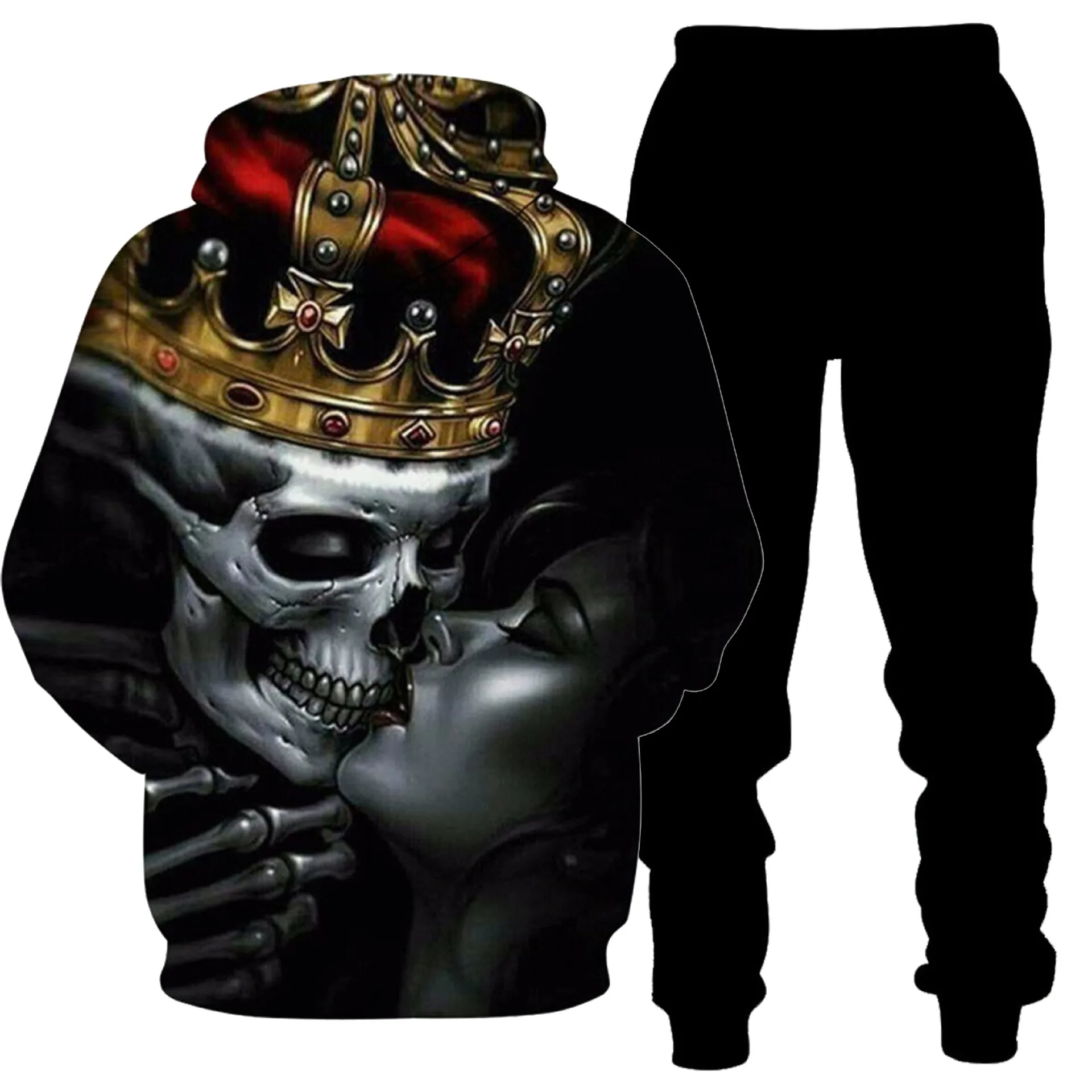 

Casual streetwear hoodie and pants 3D-printed 2-piece hoodie pullover men's/women's sports suit AS2