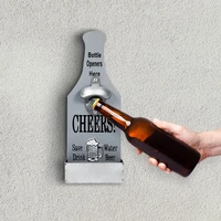 creative beer bottle opener wood wall mounted bar home restaurant wall decoration wine kitchen bottle can opener vintage style