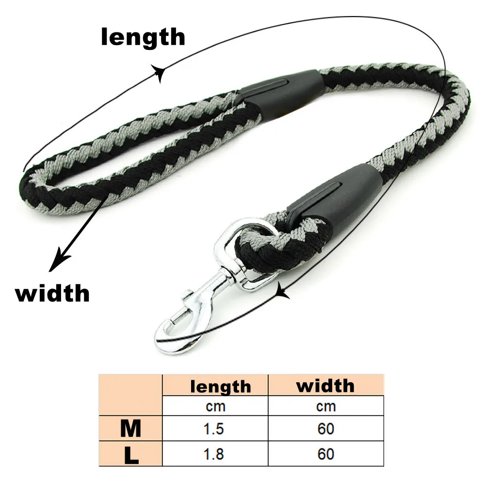 

Large And Medium-Sized Dog Leash Shepherd Round Rope Braided Wear-Resistant Bite-Resistant Thick Short Rope Pet Supplies 60CM